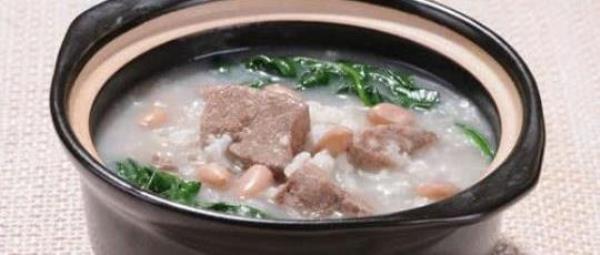 What are the functions of pork liver porridge?